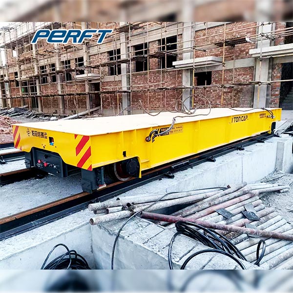 This Rail Flat Cart transfer metal workpiece for factory workshop interior.